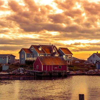 Fiskerbyen Peggy's Cove i Nova Scotia, det østlige Canada